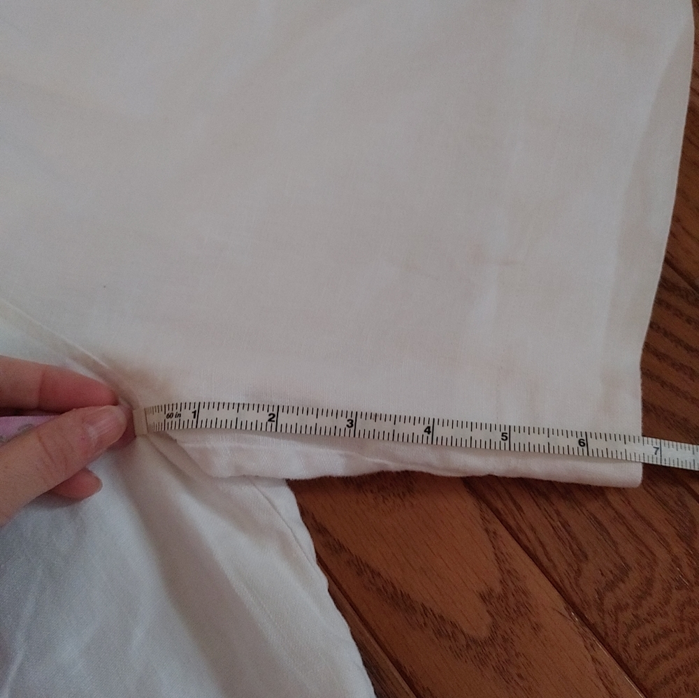 Cos Linen Elastic Drawstring High Waisted White B… - image 8